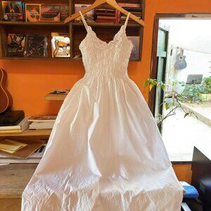 White Lace Maxi Dress Romantic Sundress